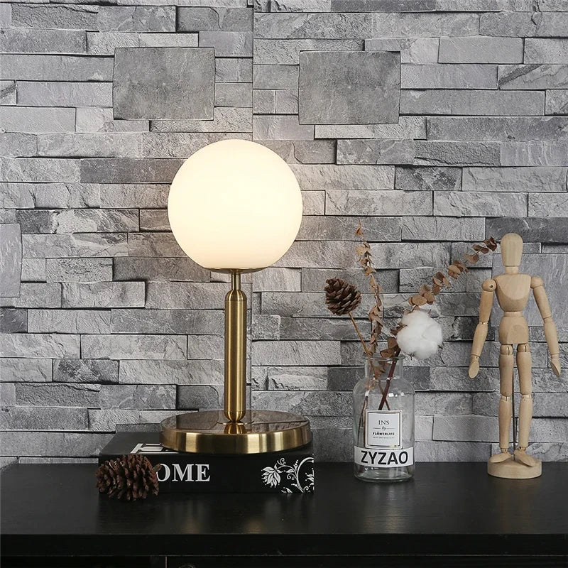 lampe de table moderne créative en verre led nordique
