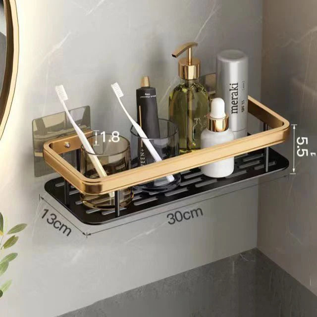 etagère murale de rangement sans perçage pour shampoing et maquillage - vue 7 sur 10