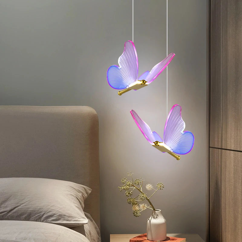Suspension Papillon Led en acrylique - vue 3 sur 18