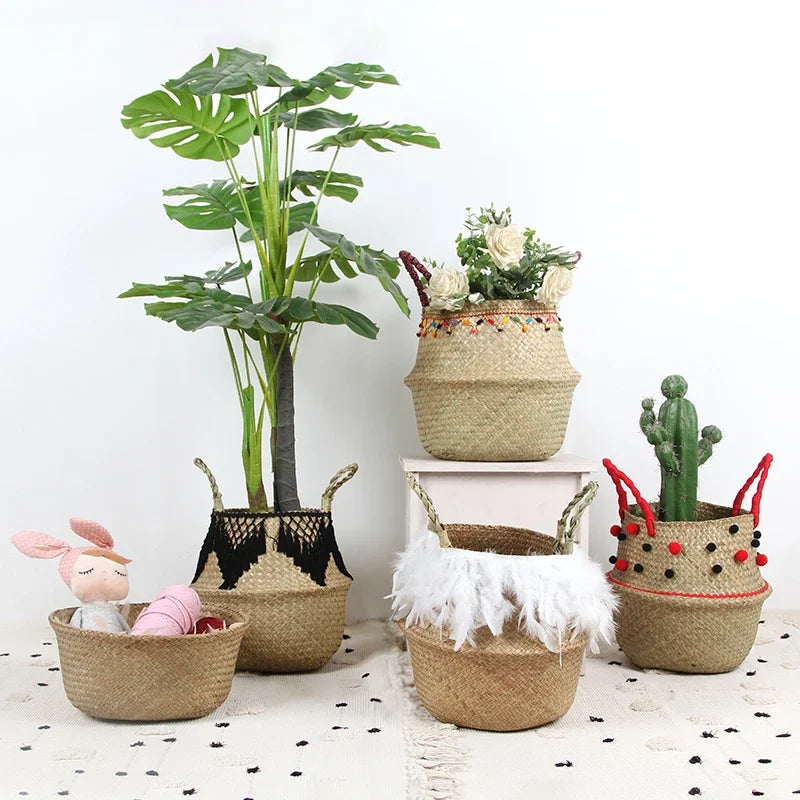 panier en osier tressé pour rangement et décoration polyvalente - vue 4 sur 18