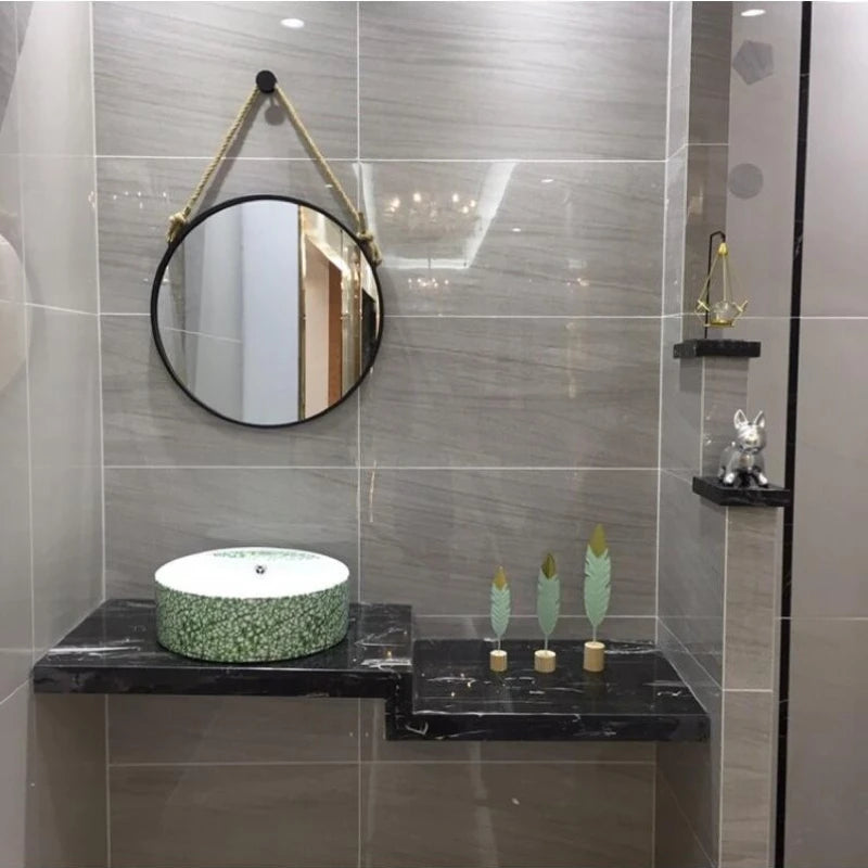 miroirs décoratifs ronds rétro suspendus artisanat nordique esthétique - vue 7 sur 7