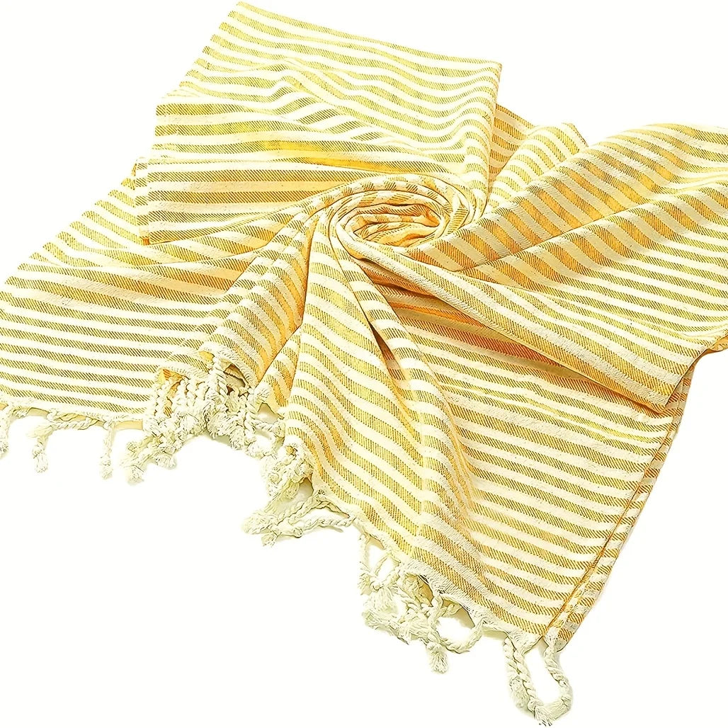 serviette de plage turque coton tissé léger absorbant - vue 4 sur 6