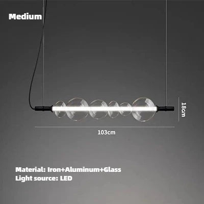 comptoir de bar moderne avec bande lumineuse suspendue - vue 8 sur 9