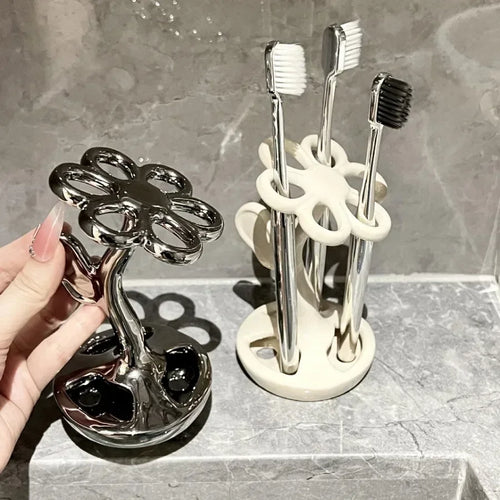 support de rangement élégant pour brosses et maquillage