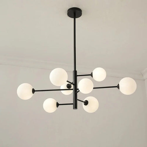Lustre moderne en verre et laiton
