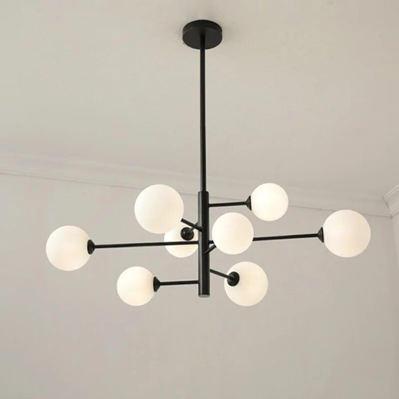 Lustre moderne en verre et laiton - vue 2 sur 12