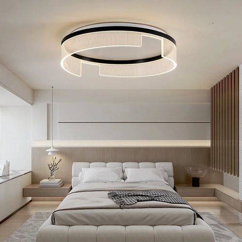 plafonnier led moderne rond en métal et acrylique pour intérieur