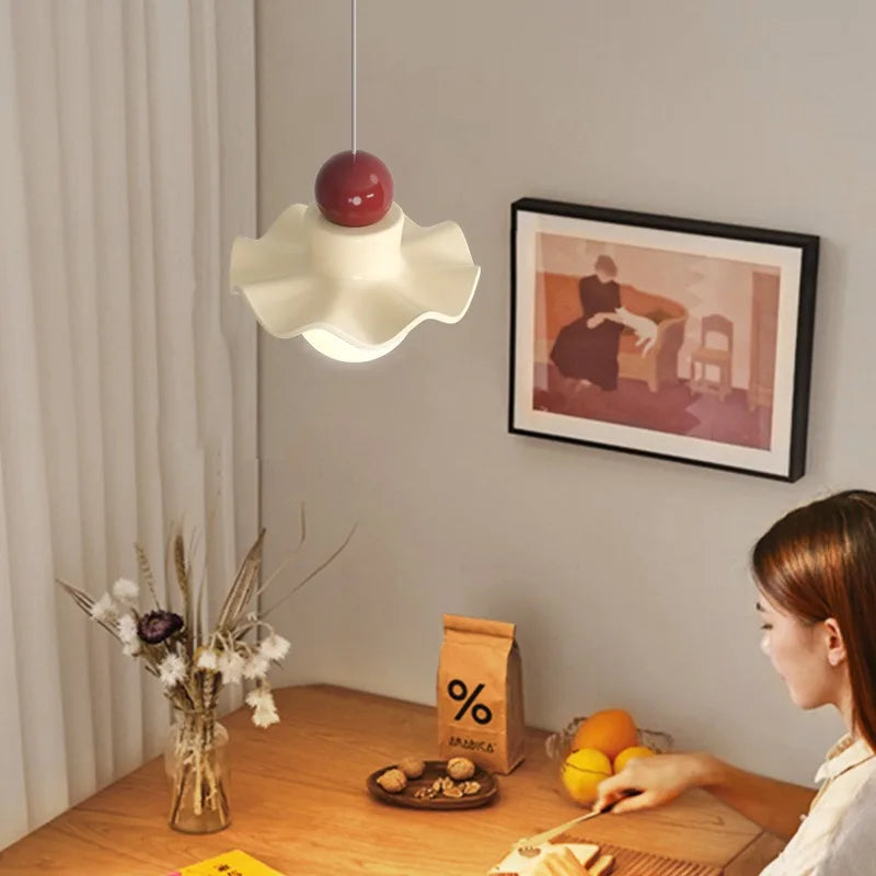 suspension led fleur style nordique pour décoration intérieure - vue 4 sur 16