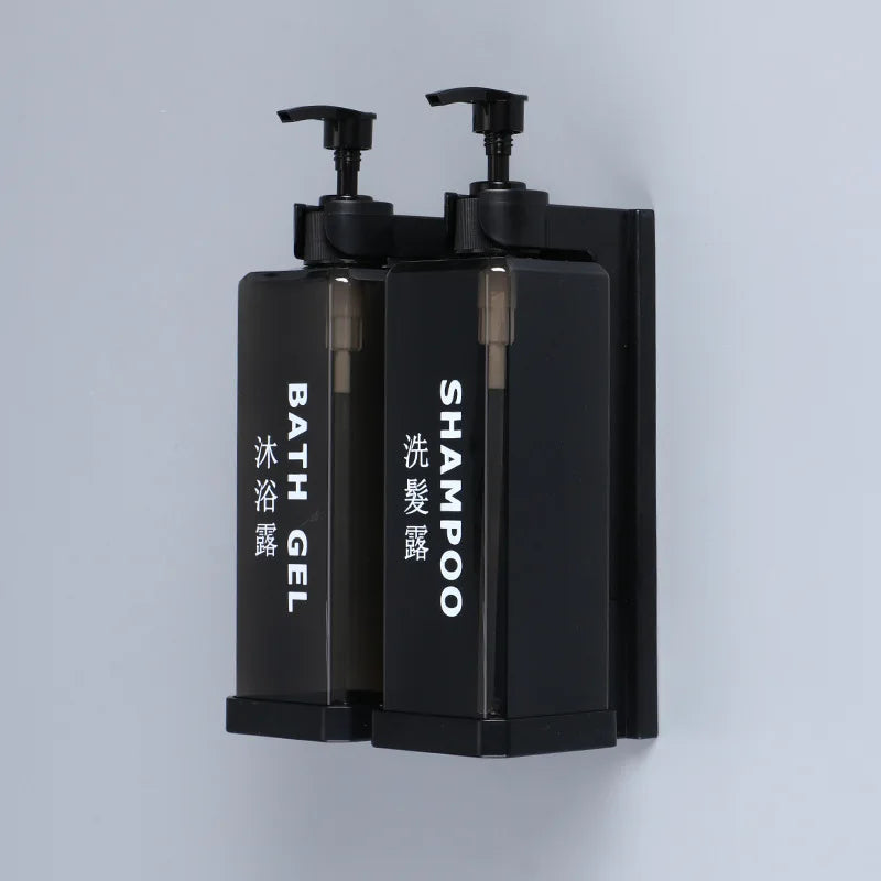 distributeur de shampoing et gel douche avec support mural - vue 9 sur 14