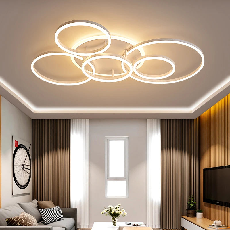 lustre led moderne minimaliste à intensité variable pour éclairage intérieur - vue 4 sur 25