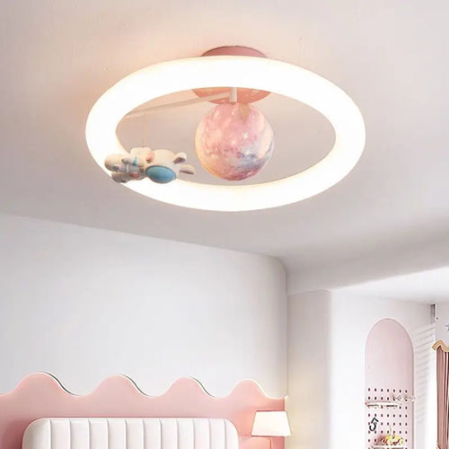 plafonnier créatif lapin espace lumière pour étudiants