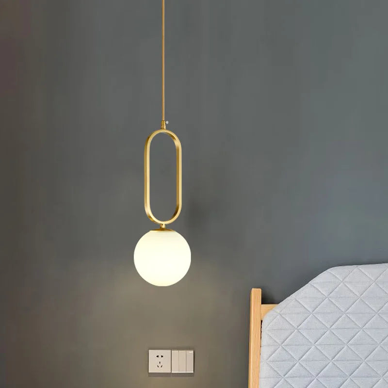 Boule de verre nordique lustre moderne luminaires de cuisine lampes suspendues pour salle à manger décor chambre étude Restaurant lampe suspendue