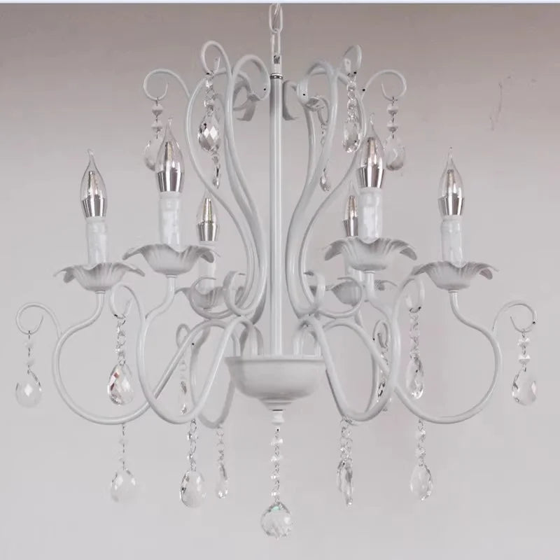 lustre vintage en métal avec suspensions en cristal décoratif pour intérieur