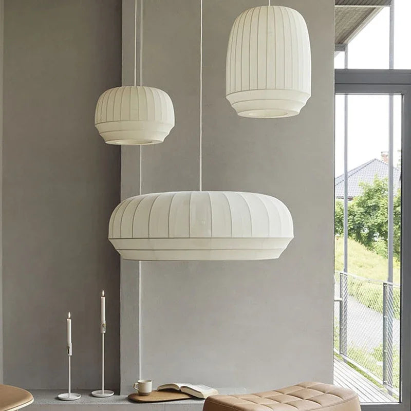 lustres minimalistes en tissu extensible nordique pour café