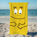 serviette de plage barbapapas sechage rapide douce dessin