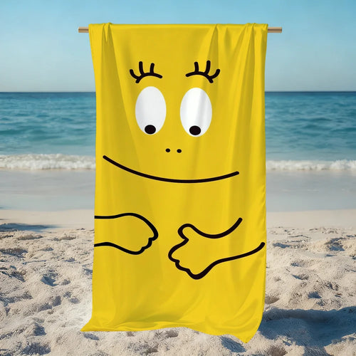 Serviette de plage barbapapas dessin cartoon seche rapide