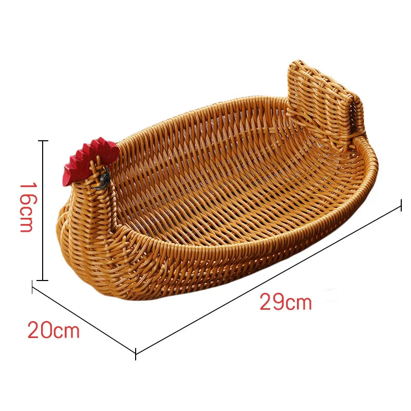 panier de rangement en rotin tissé style animal fait main - vue 19 sur 29