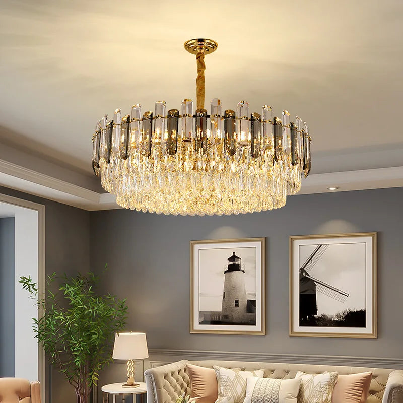 lustre k9 en cristal moderne pour éclairage intérieur - vue 4 sur 13