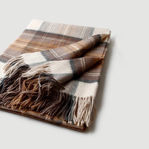 Plaid laine cachemire motif ecossais style pastoral chaud