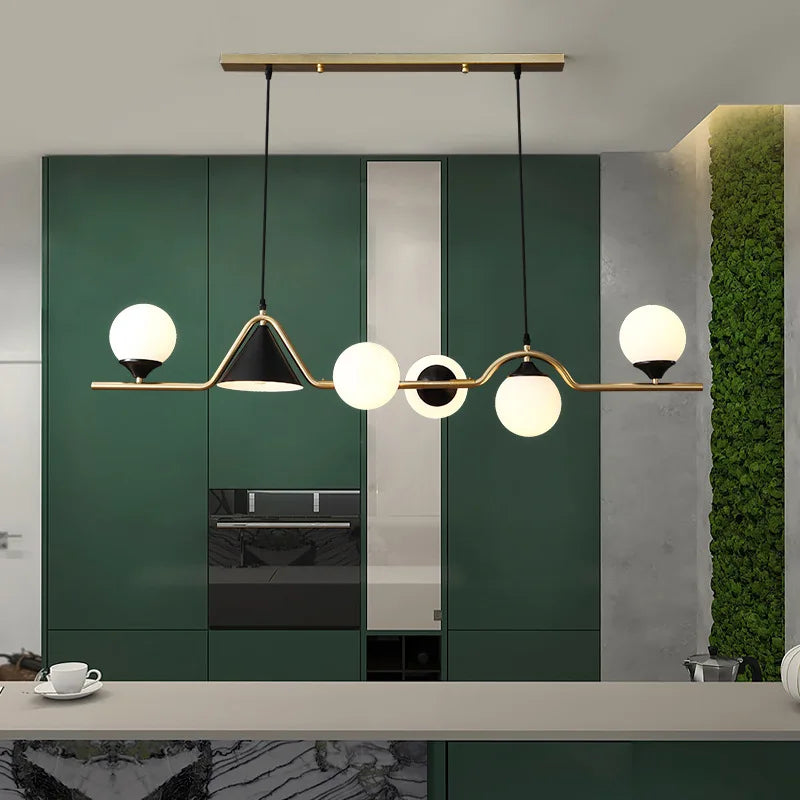 lustre moderne en verre LED pour intérieur décoratif - vue 4 sur 10