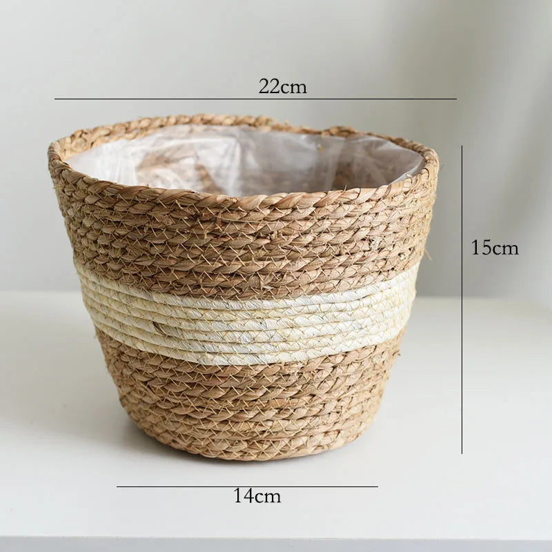 panier en paille pour plantes d'intérieur et d'extérieur - vue 11 sur 28