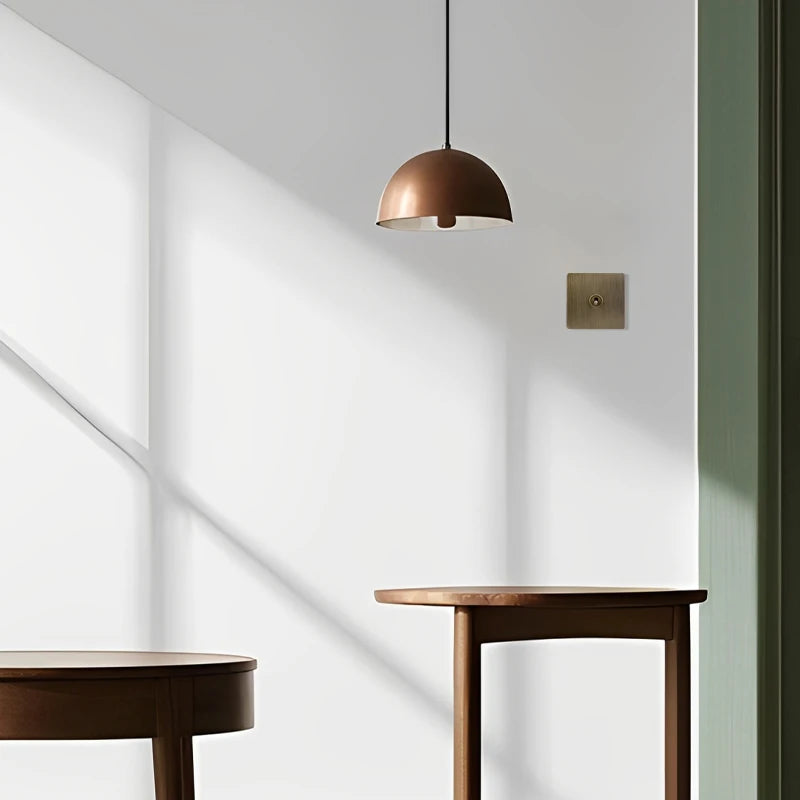 Interrupteur simple 1 voie en acier gris vieilli bords arrondis