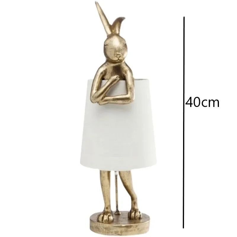 lampe de bureau lapin en résine design rétro pour décoration intérieure - vue 12 sur 12