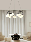 suspension circulaire design en verre pour intérieur moderne