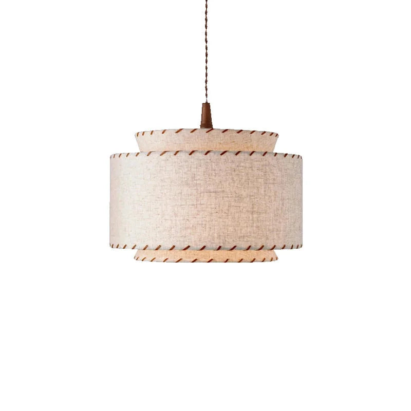 lustre à led en tissu japonais pour décoration intérieure moderne - vue 7 sur 8