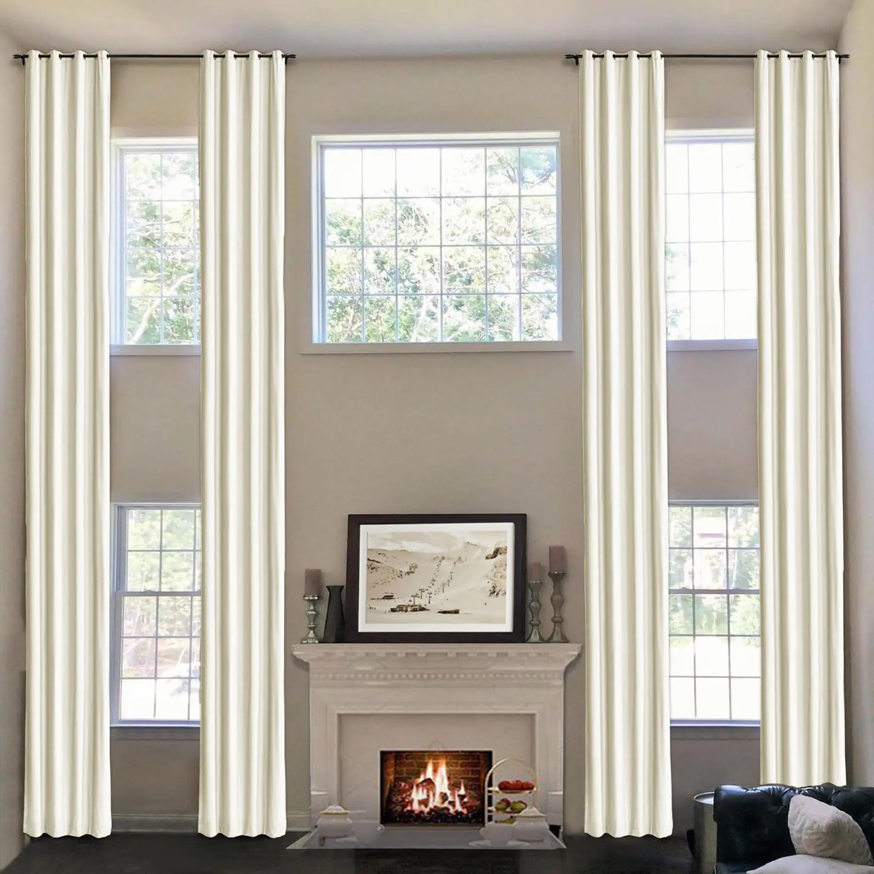 Rideau velours occultant grande hauteur style moderne