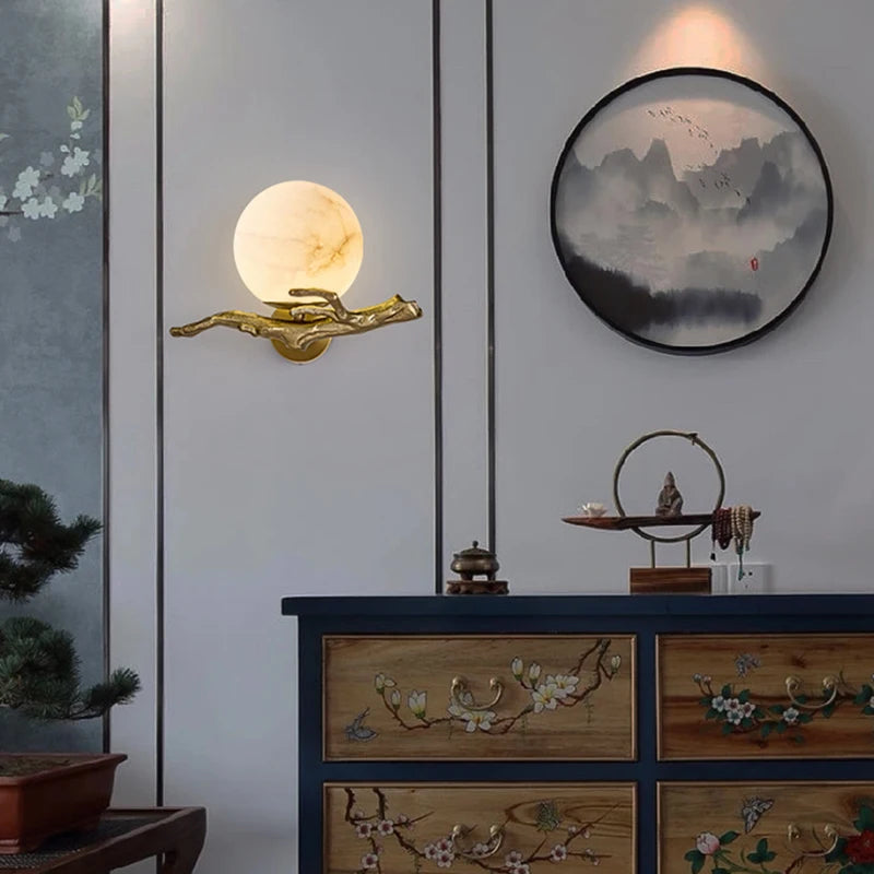 applique murale en cuivre et marbre naturel de luxe