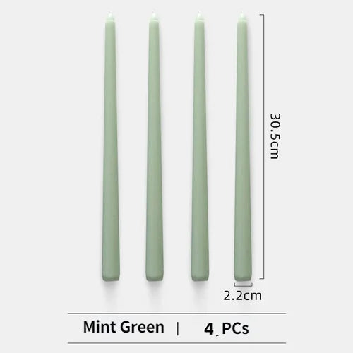 lot de 4 bougies coniques non parfumées pour décoration festive - vue 9 sur 22