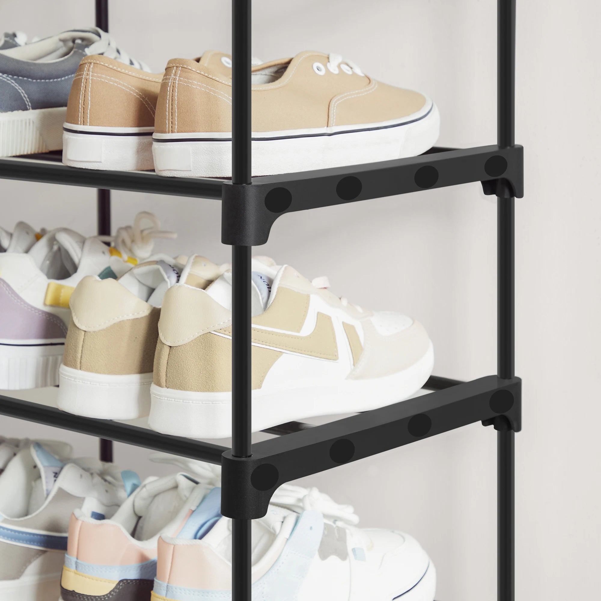 étagère à chaussures haute en métal à 10 niveaux gain de place - vue 3 sur 7