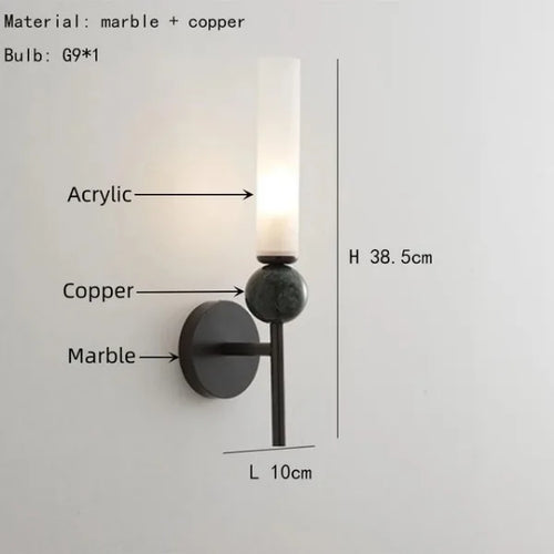 suspension en marbre et cuivre pour éclairage intérieur moderne