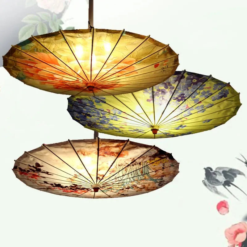 Lampe suspension parapluie coloré 80cm - vue 3 sur 16