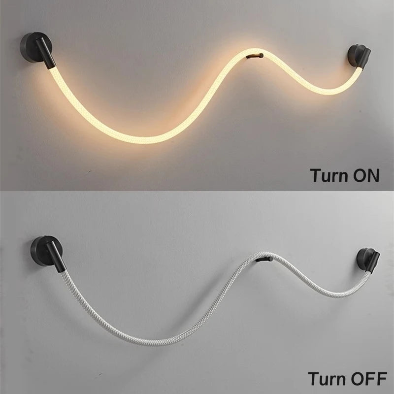 applique murale led minimaliste en silicone et fibre tissée