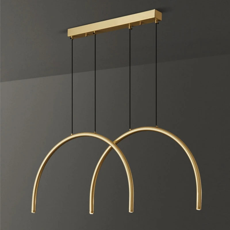 lampe suspendue en laiton noir doré avec led pour bars et restaurants