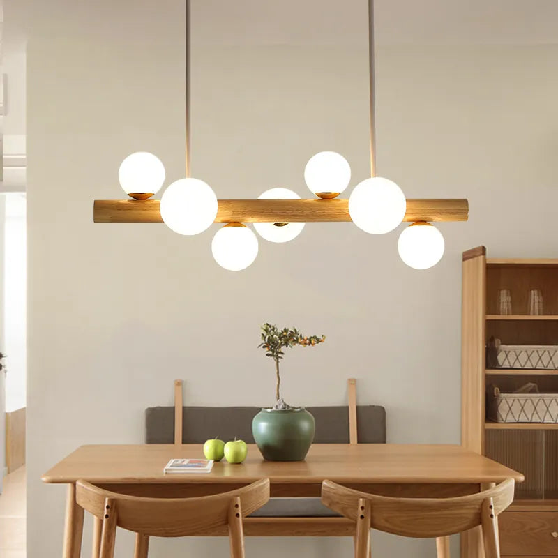 suspension bois minimaliste led style moderne - vue 2 sur 13