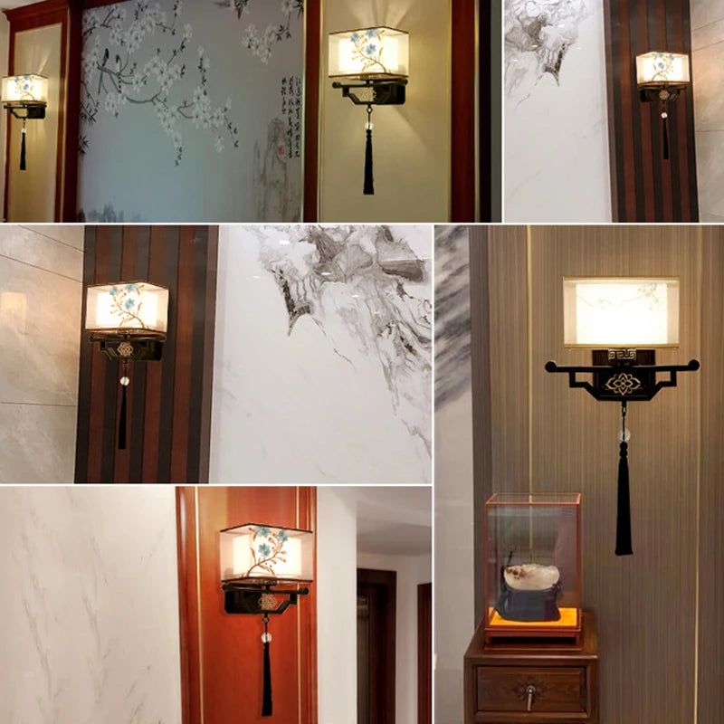 applique murale en tissu style chinois pour intérieur moderne - vue 7 sur 11