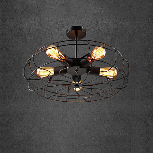 ventilateur plafonnier rétro loft suspension luminaire lustre