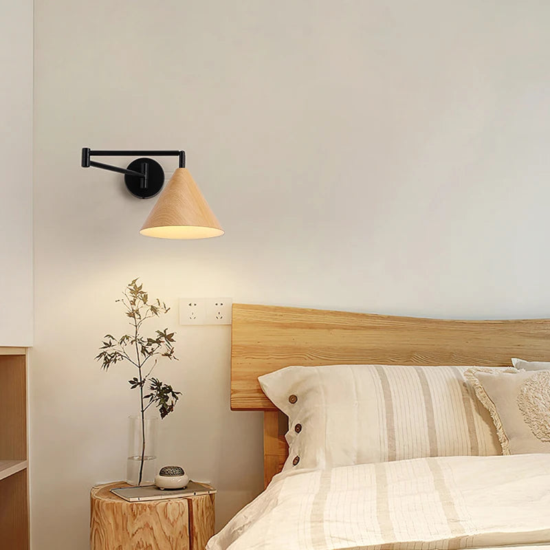applique murale rotative en bois pour décoration intérieure moderne - vue 5 sur 8