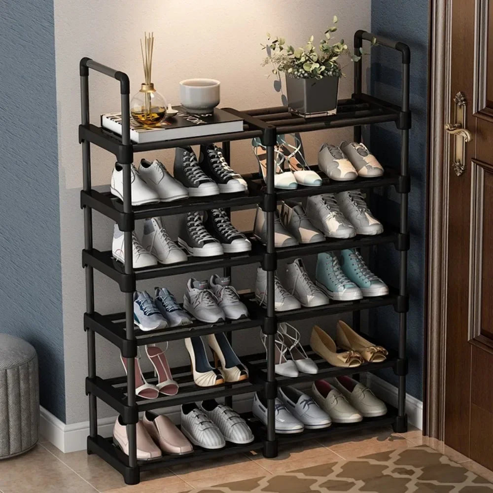 étagère à chaussures multicouche gain de place en métal - vue 4 sur 11