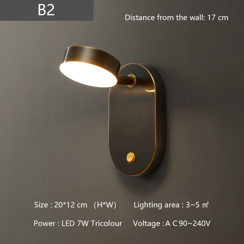 applique murale nordique en laiton lampe moderne à led pour intérieur - vue 8 sur 13