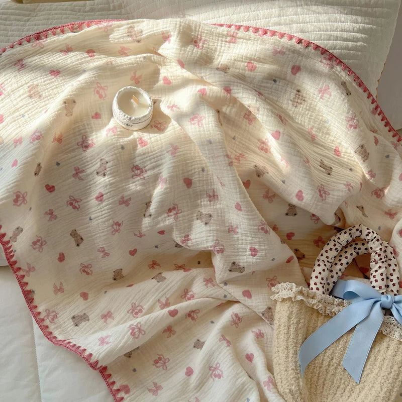 plaid coton crepe ete carreaux enfant chambre salon - vue 3 sur 6