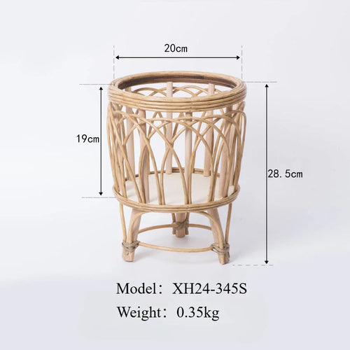 pot de fleurs en rotin support créatif en bambou