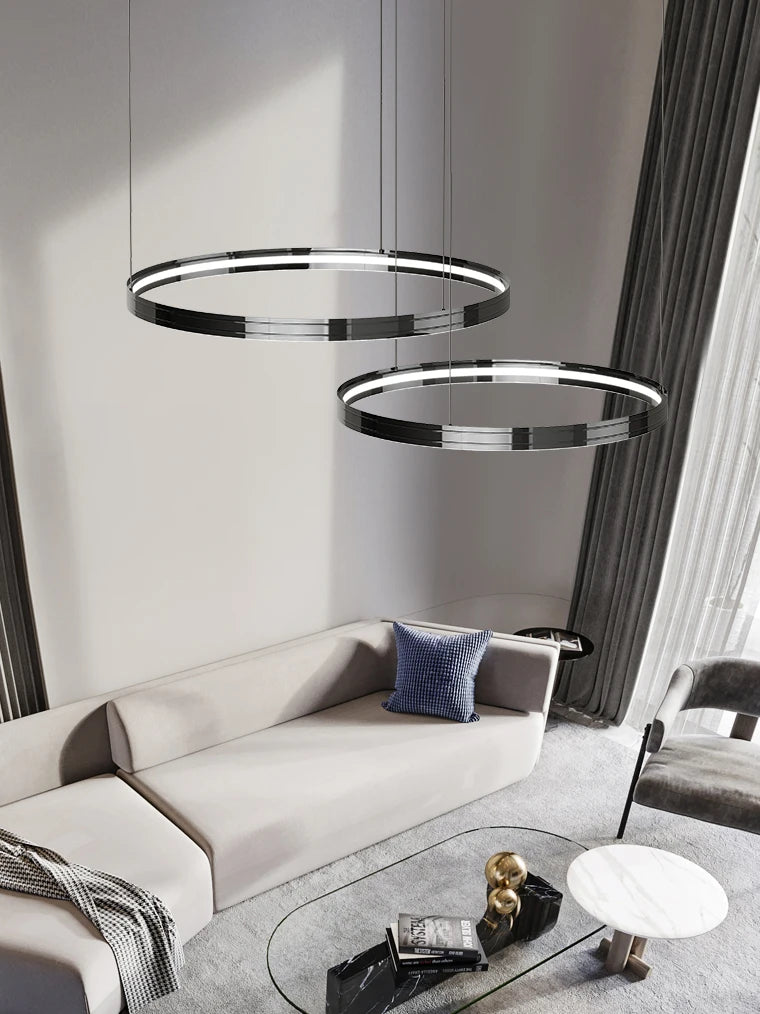 lustre en anneau moderne pour éclairage intérieur décoratif