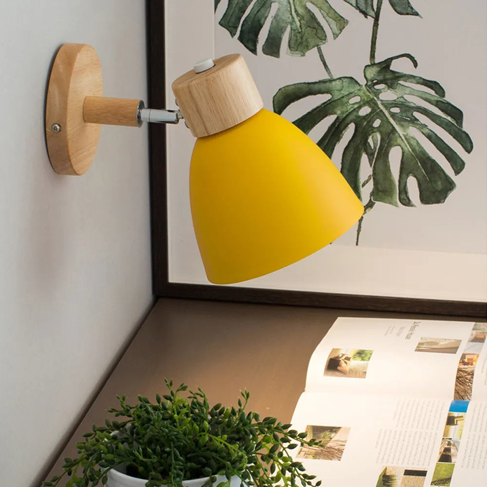 Nordique en bois massif chambre applique murale moderne minimaliste Macaron applique murale LED lampe applique salon intérieur luminaire décor