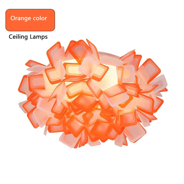 suspension fleur design italie led acrylique pour salon chambre