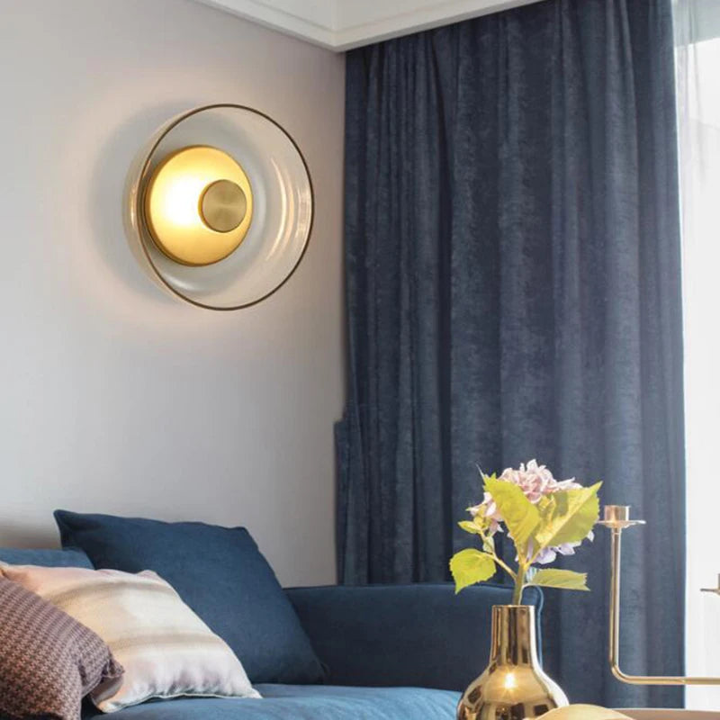 Applique murale intérieure nordique moderne en verre Led bol éclairage salon chevet applique murale couloir escaliers allée balcon décor lampes - vue 4 sur 9