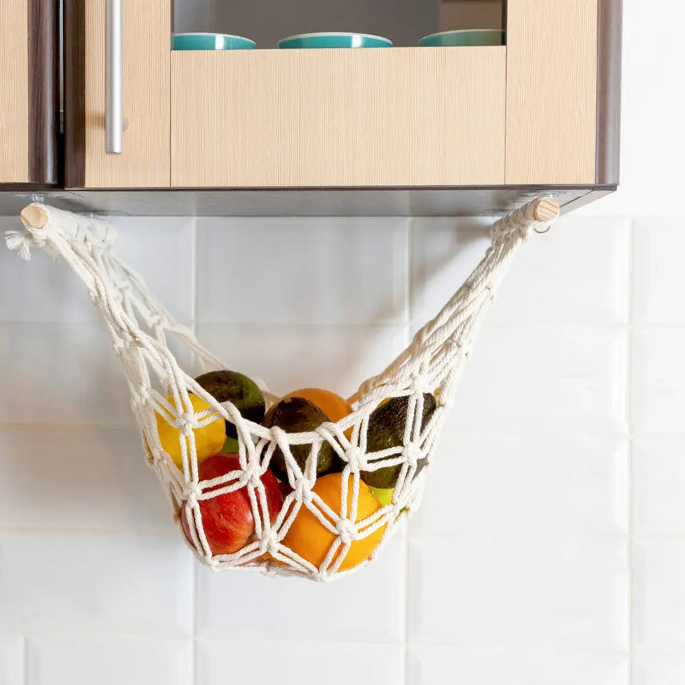 hamac à fruits suspendu pour rangement et organisation maison - vue 5 sur 7